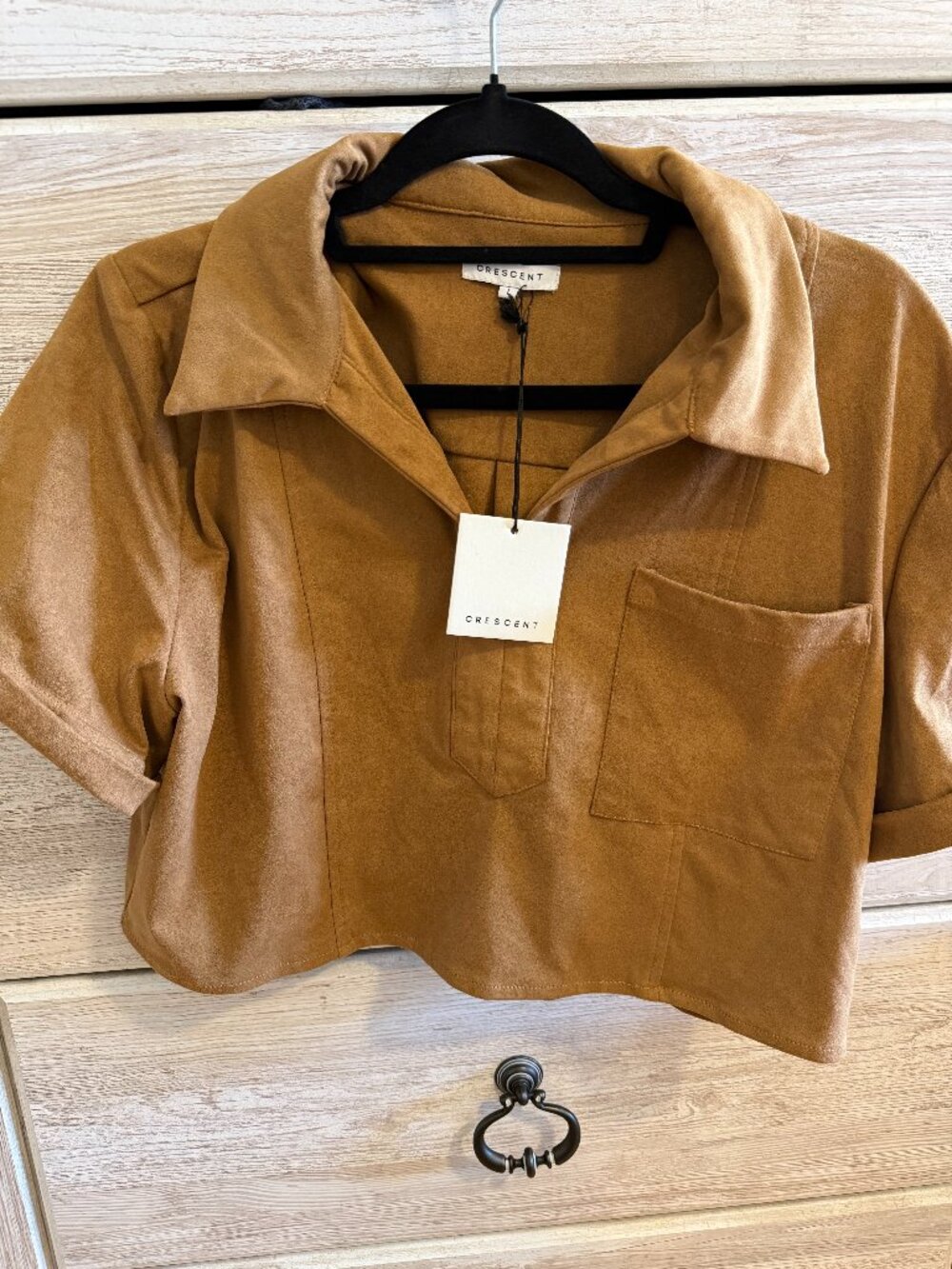CRESCENT Suede Cropped Shirt